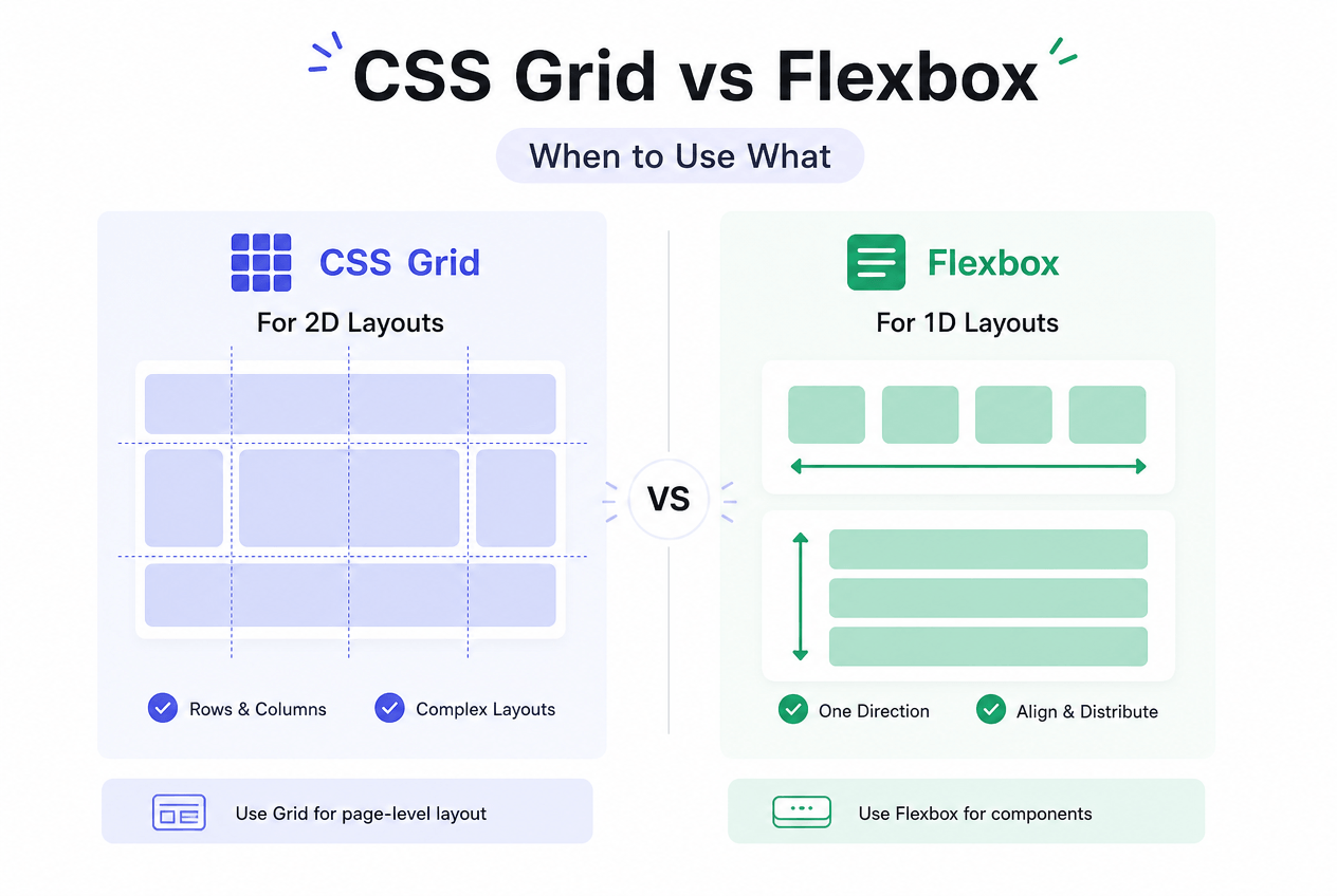 CSS Grid vs Flexbox: When to Use Each (2026 Decision Guide)